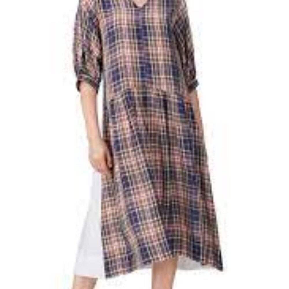Rooney Relaxed Midi Dress by Sea New York plaid size 10